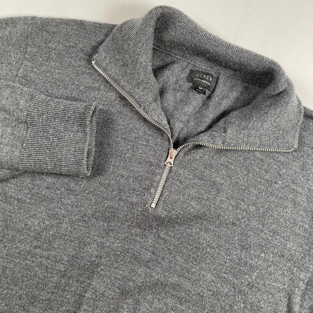 J. Crew 100% Merino Wool Quarter Zip Pullover Sweater